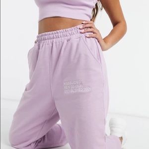 missguided lilac petite joggers